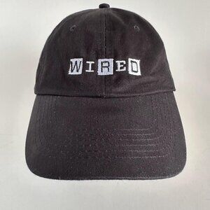 WIRED Magazine Dad Hat Embroidered Adjustable Strap Back Cap Black 100% Cotton